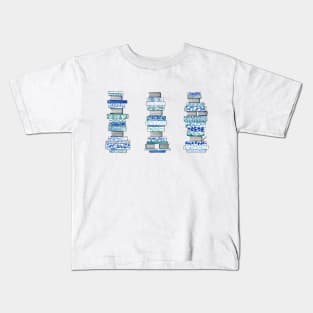 Blue Pattern Books Kids T-Shirt